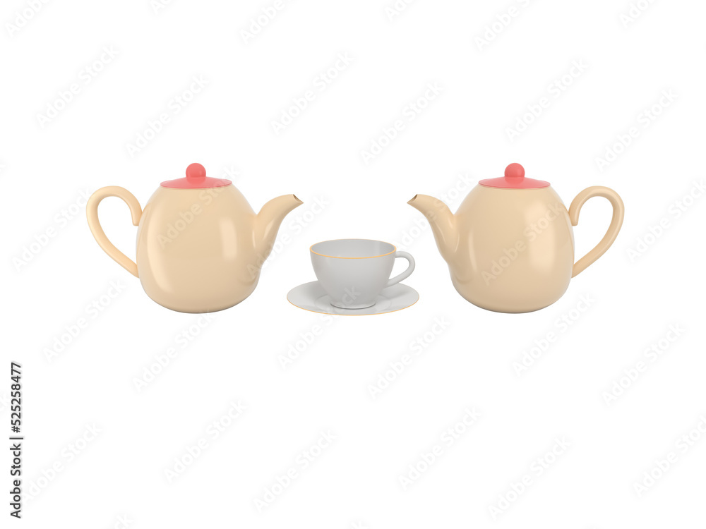 Tea pot icon isolated 3d render illustration Tea pot icon isolated 3d render illustration