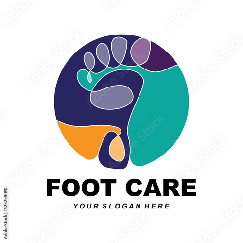 Foot Care Logo Design Health Illustration Woman Pedicure Salon Vector