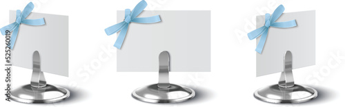 White Paper Place Cards On Metal Holder