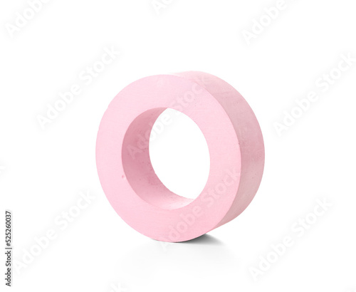 Decorative pink podium on white background