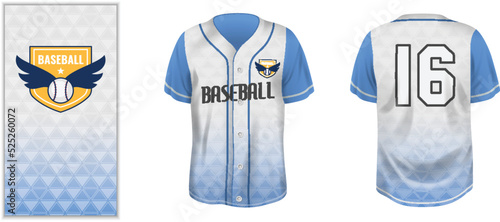 Front And Rear View Of Baseball Shirt