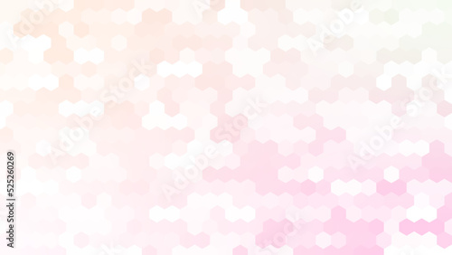 六角形のランダムパターン背景素材，オレンジとピンクのグラデーション