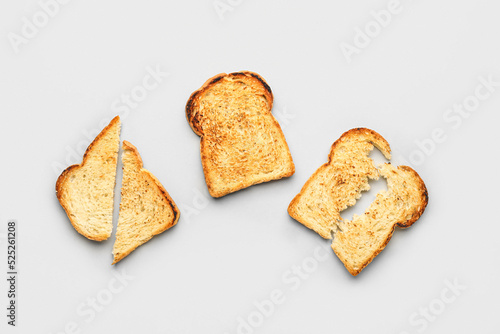 Crispy toasts on light back...