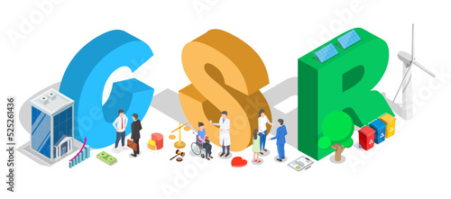 CSR acronym ethical and honest business vector