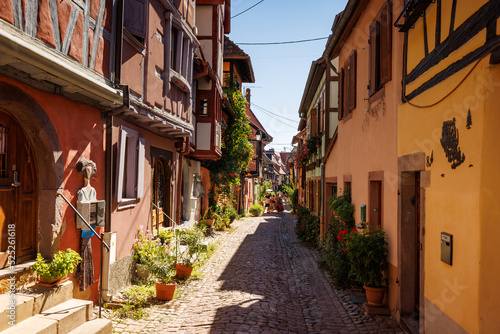 Fototapeta Naklejka Na Ścianę i Meble -  street in the charming oldtown of Eguisheim in Alsace