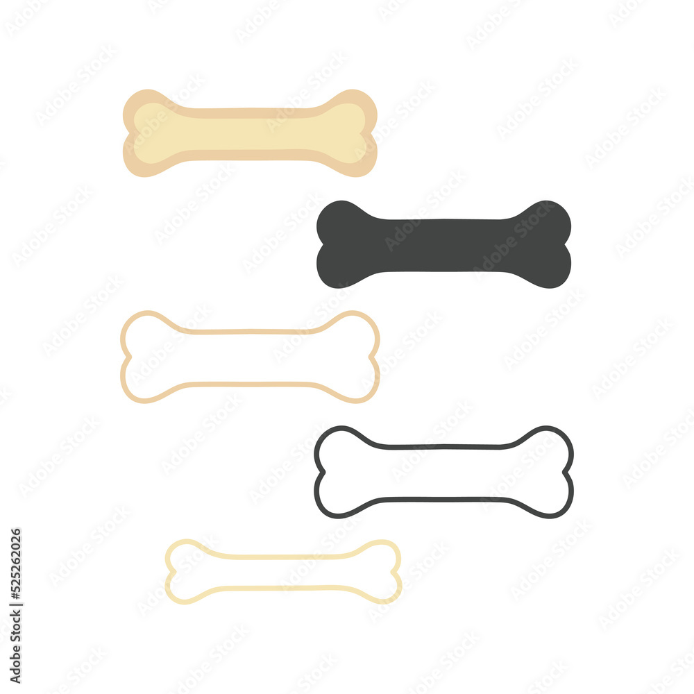 Dog bone outline icon. Vector illustration