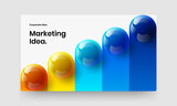 Multicolored leaflet design vector concept. Unique realistic spheres corporate cover template.