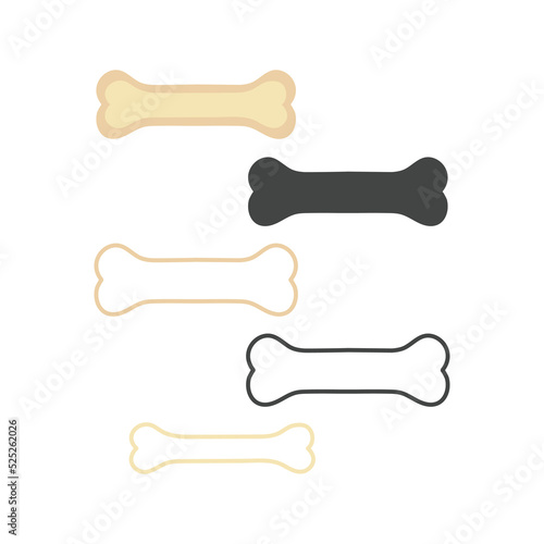 Dog bone outline icon. Vector illustration