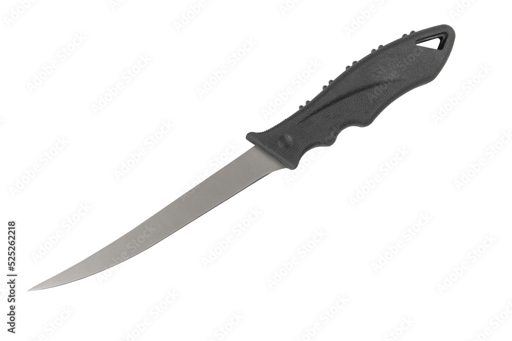 Obraz premium Fillet titanium knife isolated on white background. Isolated kitchen knife