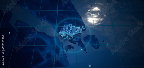 Photography Abstract  geometric futuristic concept 3d Map of Singapore with borders as scribble,  blue neon style