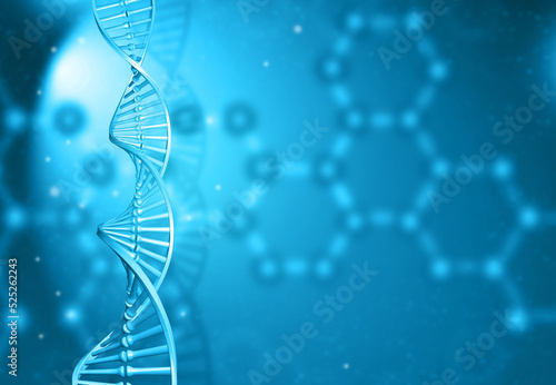 DNA molicules scientific background. 3d illustration.