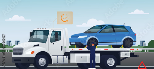 Car Workshop Vector Illustration