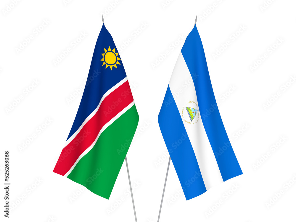 Nicaragua and Republic of Namibia flags