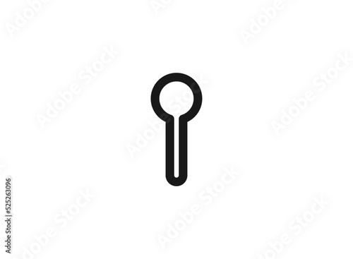 Keyhole Icon Vector. Simple flat symbol. Perfect Black pictogram illustration on white background.