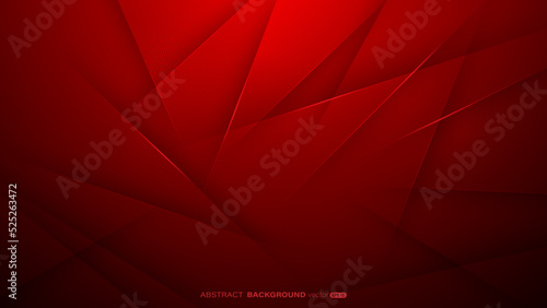 Red abstract background with triangle, lines stripe and light composition. Modern polygonal design concept