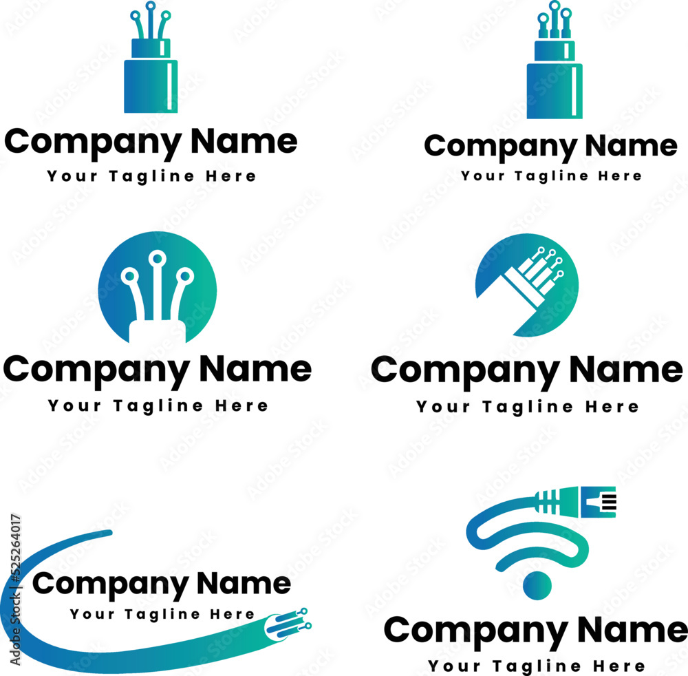 Fiber cable networking logo Fiber cable networking logo
