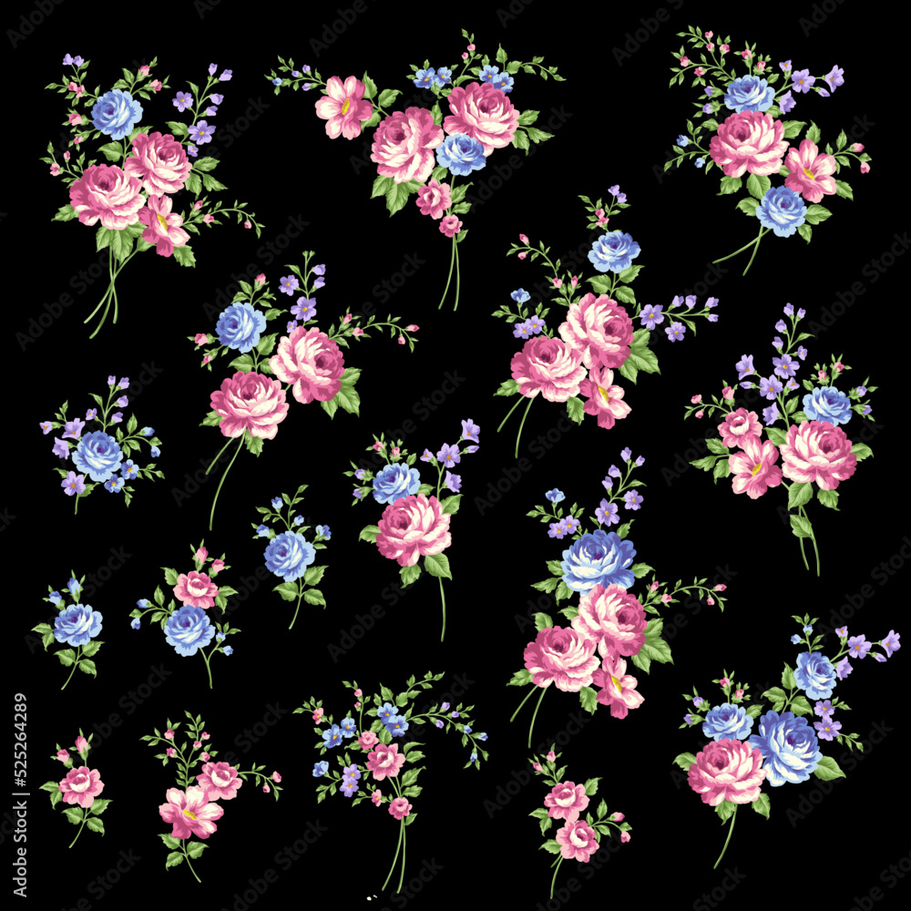 Beautiful rose illustration material collection, Beautiful rose illustration material collection,