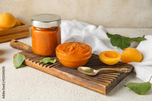 Wooden board with bowl and ...