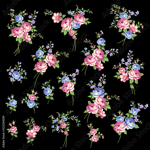 Beautiful rose illustration material collection 