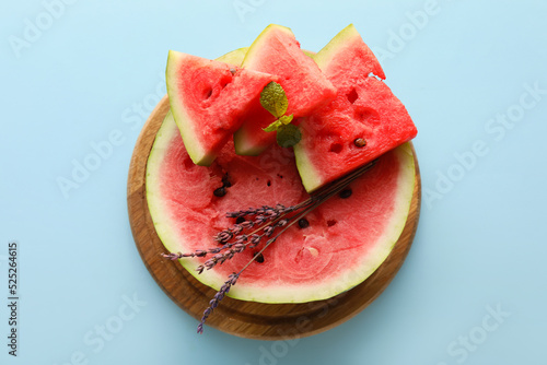 Cutting board with slices o...