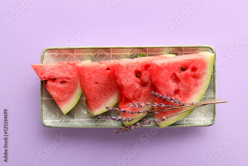 Plate with slices of waterm...