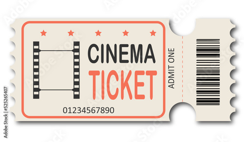 Retro Ticket templates. Cinema ticket. Vintage. Pass.