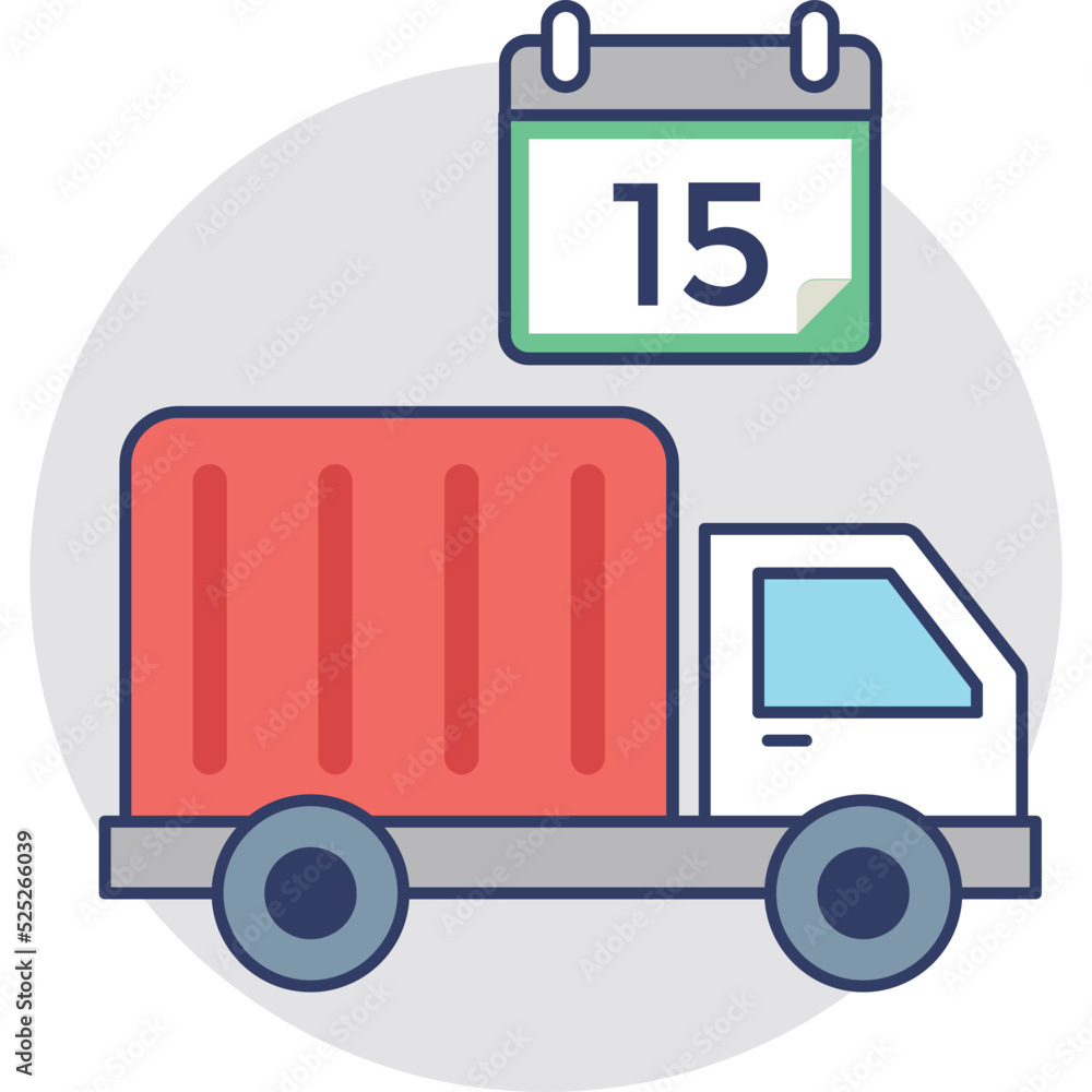 Delivery Schedule Flat Colored Icon Delivery Schedule Flat Colored Icon