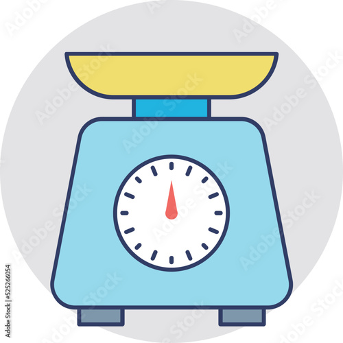 Weighing Scale Flat Colored Icon photo