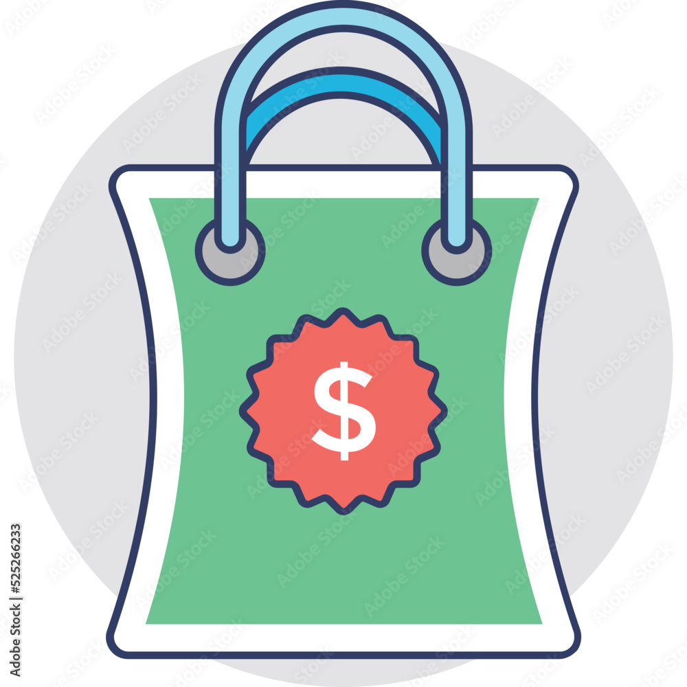 Shopping Bag Flat Colored Icon