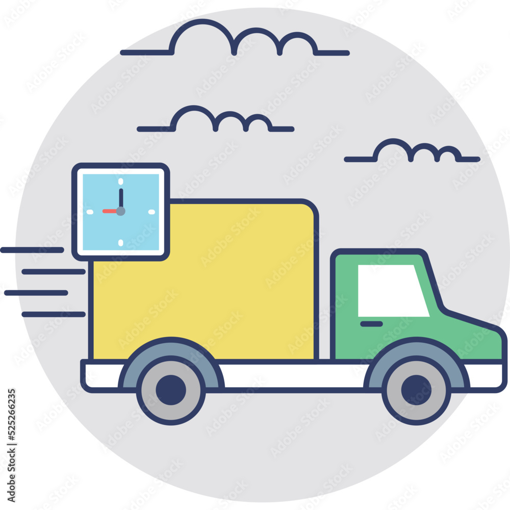 Pickup Truck Flat Colored Icon