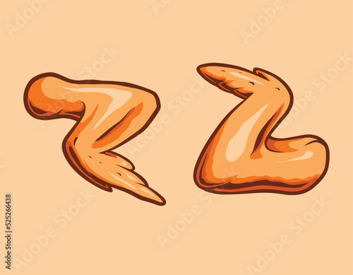 illustration of grilled chicken wing