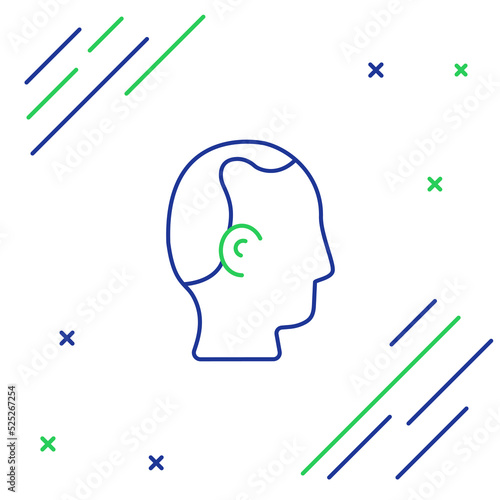Line Baldness icon isolated on white background. Alopecia. Colorful outline concept. Vector