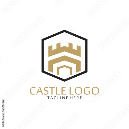 vector castle logo icon template