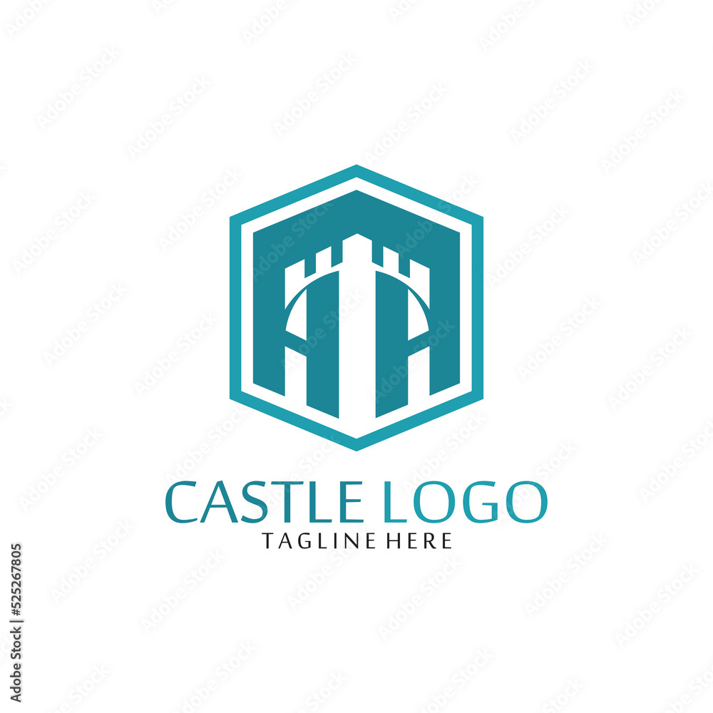 Fototapeta premium vector castle logo icon template