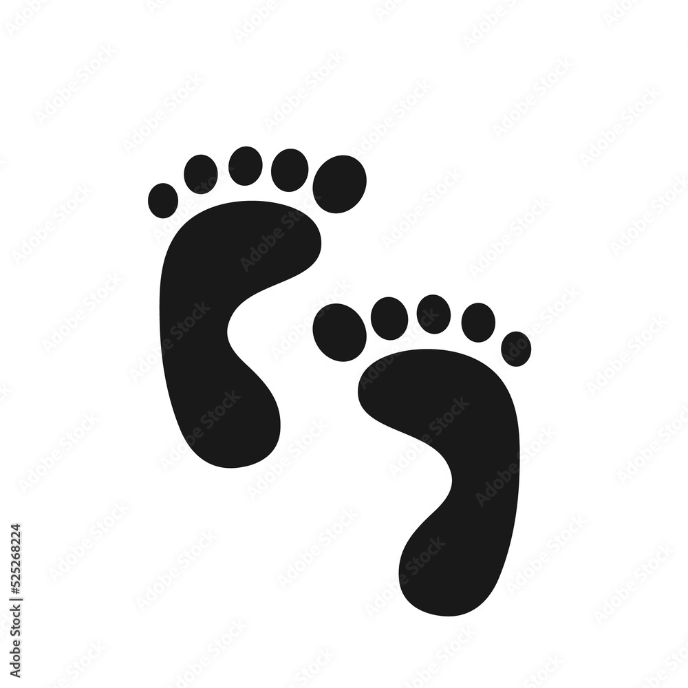 Baby footprints. Human feet standing on the ground. Isolated on white background. Baby footprints. Human feet standing on the ground. Isolated on white background.