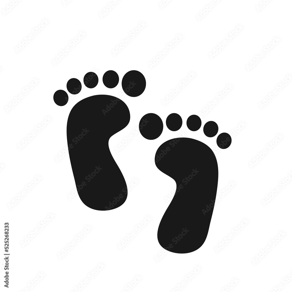 Baby footprints. Human feet standing on the ground. Isolated on white background. Baby footprints. Human feet standing on the ground. Isolated on white background.