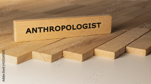 Anthropologist written on wooden surface. Concept created from wooden sticks