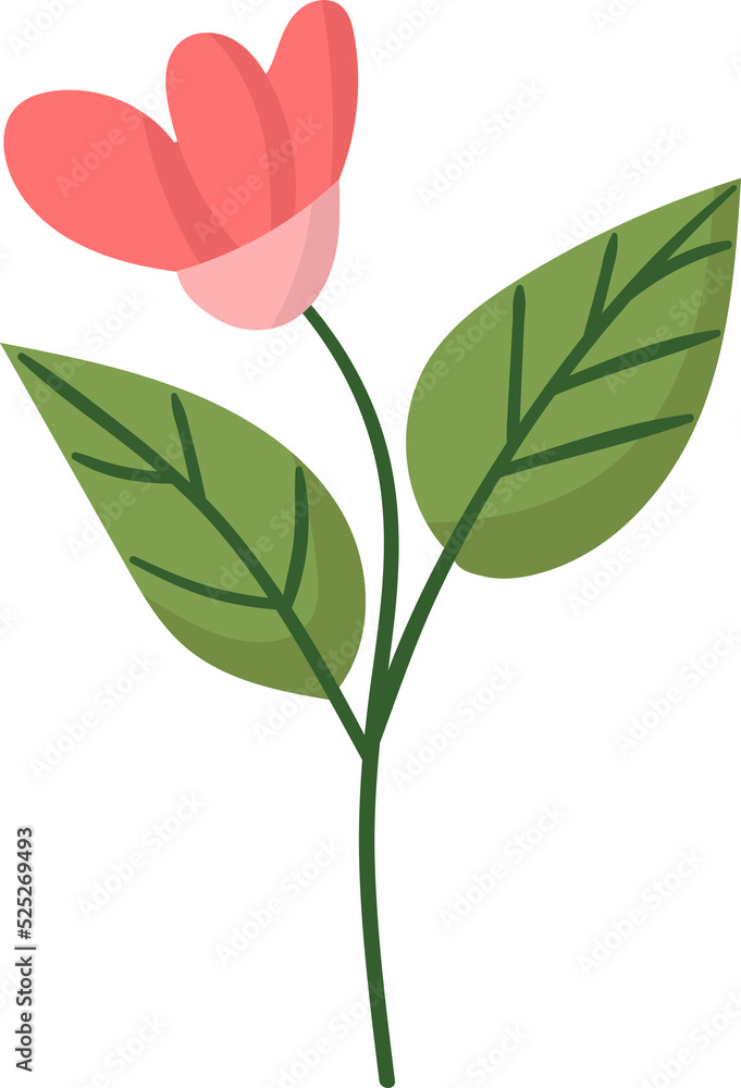 Beautiful flowers hand drawn flat style Beautiful flowers hand drawn flat style