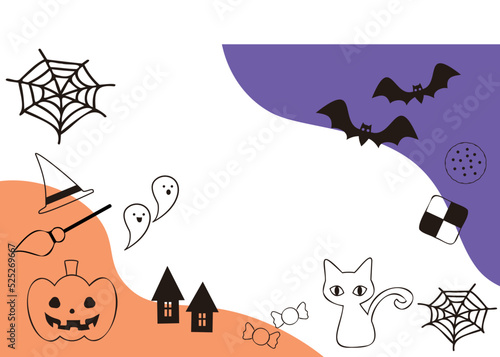 シンプル可愛いハロウィンの背景イラスト