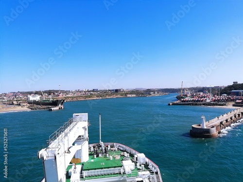 Ship entering port