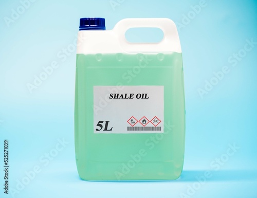 Biofuel in chemical lab in glass bottle Shale Oil