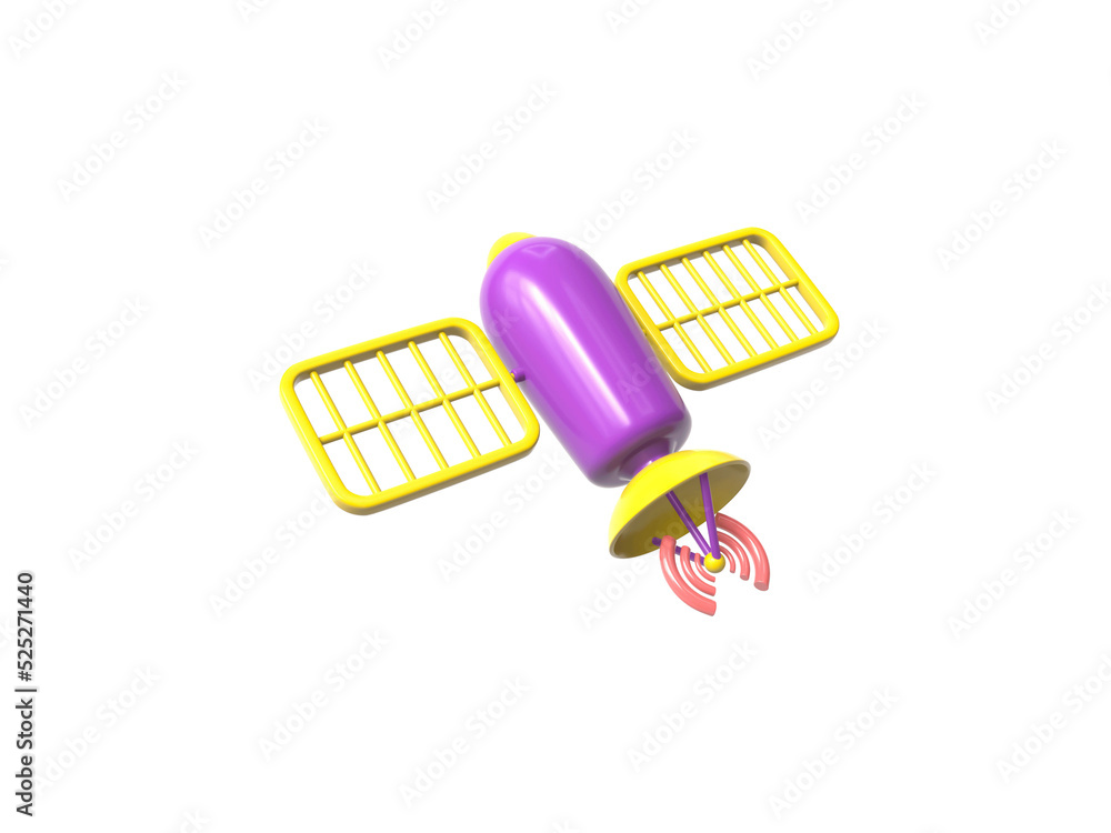 Satellite Icon Isolated 3d render Illustration Satellite Icon Isolated 3d render Illustration