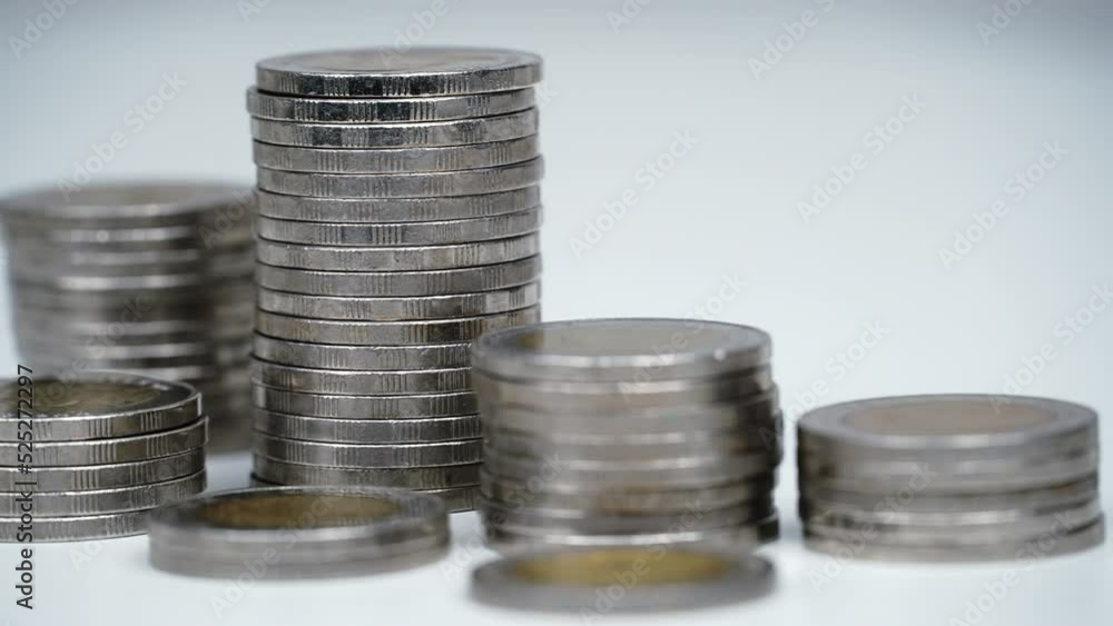 stop motion a coins stack increase. business growth concept. stop motion a coins stack increase. business growth concept.