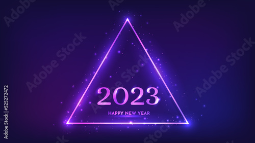 2023 Happy New Year neon background
