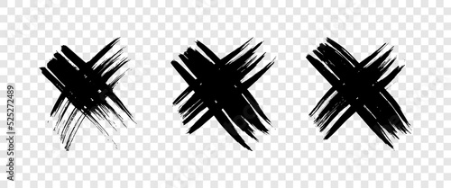Black Hand drawn cross symbol