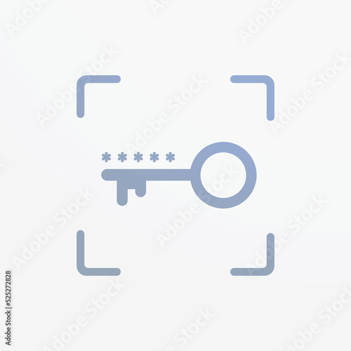 Biometric Authentication - Password-Free Security vector icon. Single sign-on or passkeys concept. Data protection, Cyber security and privacy concept. Illustration isolated on white background photo