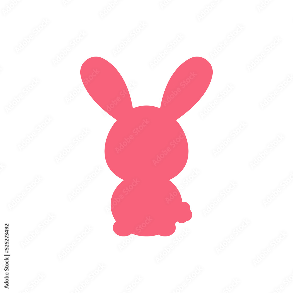 Obraz premium Easter bunny silhouette decoration with bow ornaments And colorful tie.