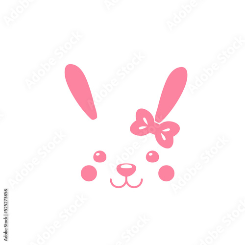 Easter bunny silhouette decoration with bow ornaments And colorful tie.