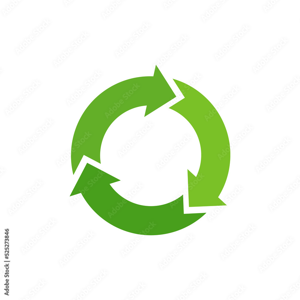 Recycling icon. An arrow that revolves endlessly Reuse concept Recycled. isolate on white background Recycling icon. An arrow that revolves endlessly Reuse concept Recycled. isolate on white background