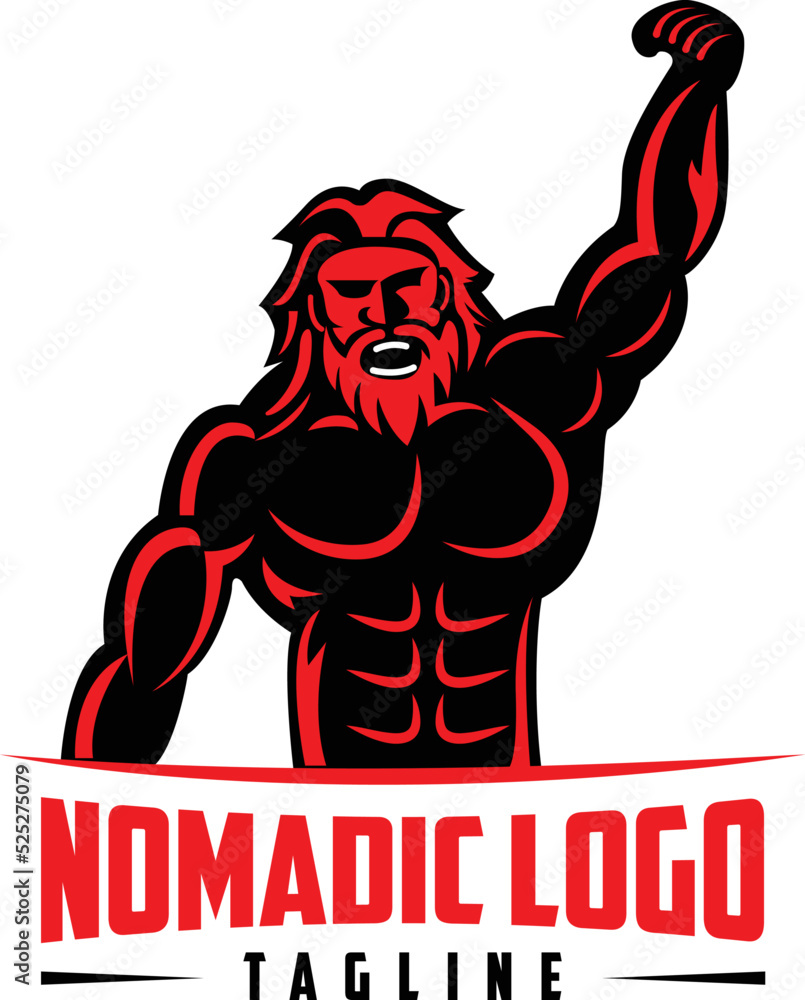 Fitness Mascot logo for gym, bodybuilder logo, Tribal chief, Mascular logo Design Fitness Mascot logo for gym, bodybuilder logo, Tribal chief, Mascular logo Design